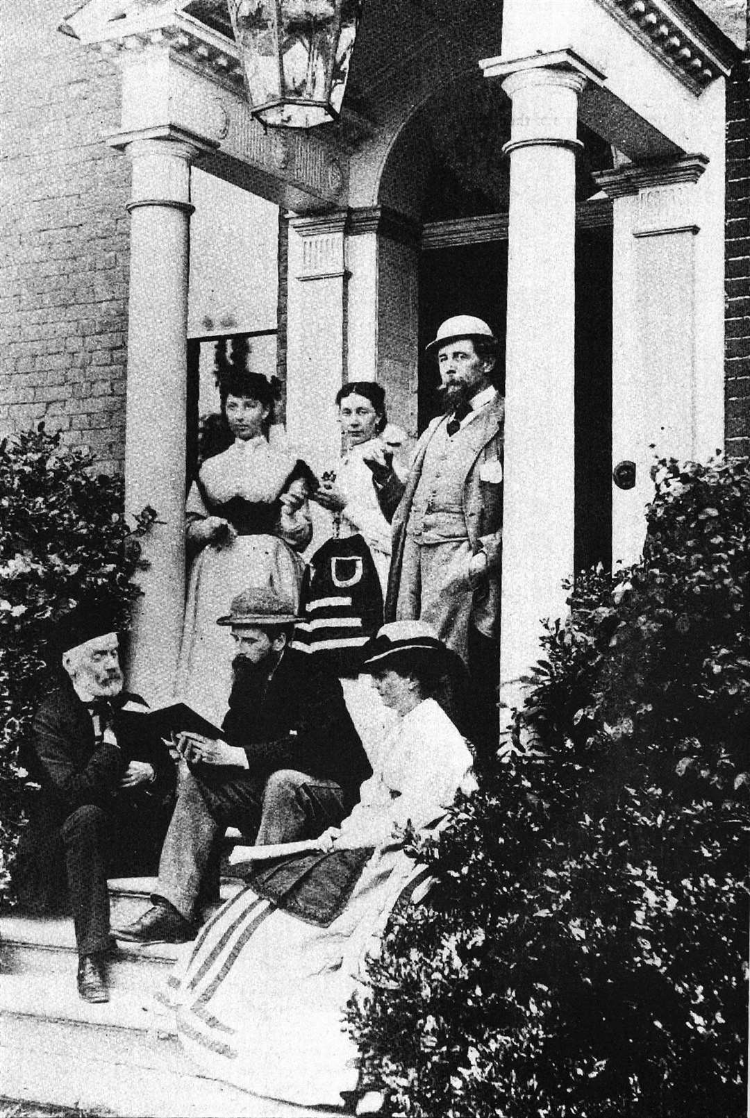 Charles Dickens in front of the house that is now Gad’s Hill School in Higham. Picture courtesy of Gad's Hill School