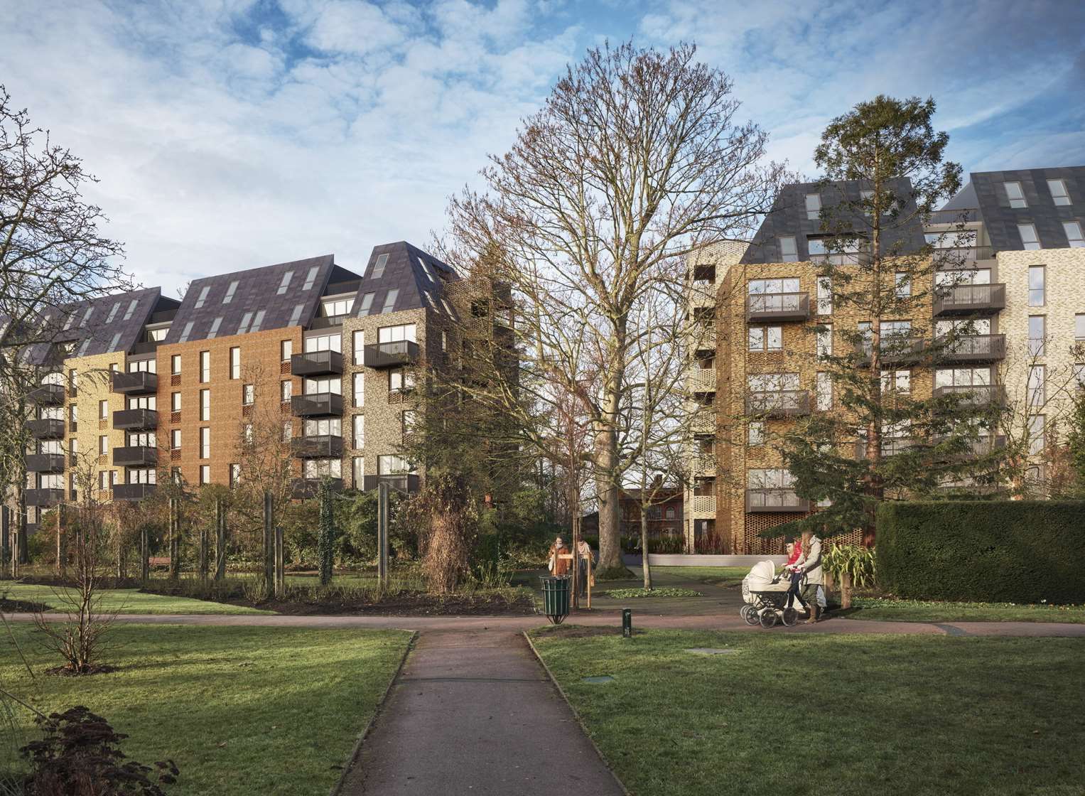 View from park to new access route to Lowfield Street