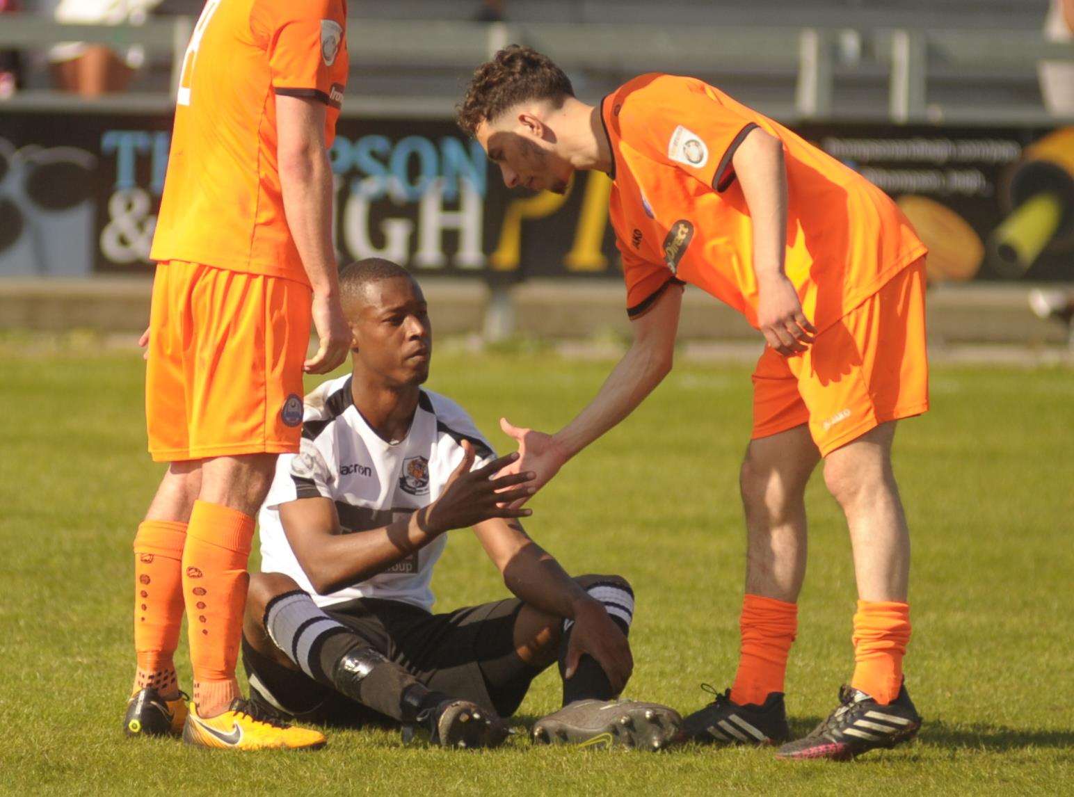 A dejected Nathan Collier at full-time Picture: Steve Crispe