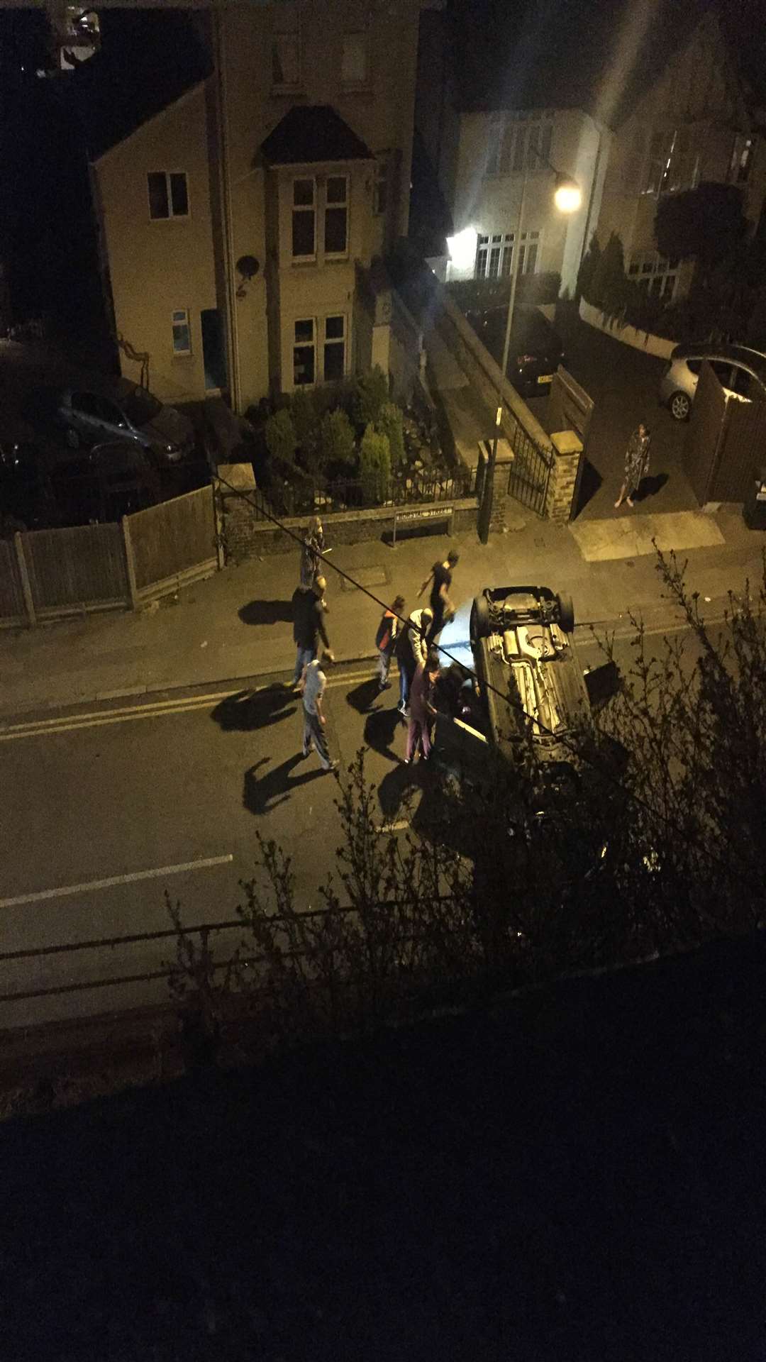 The car ended up on its roof in Borstal Street.