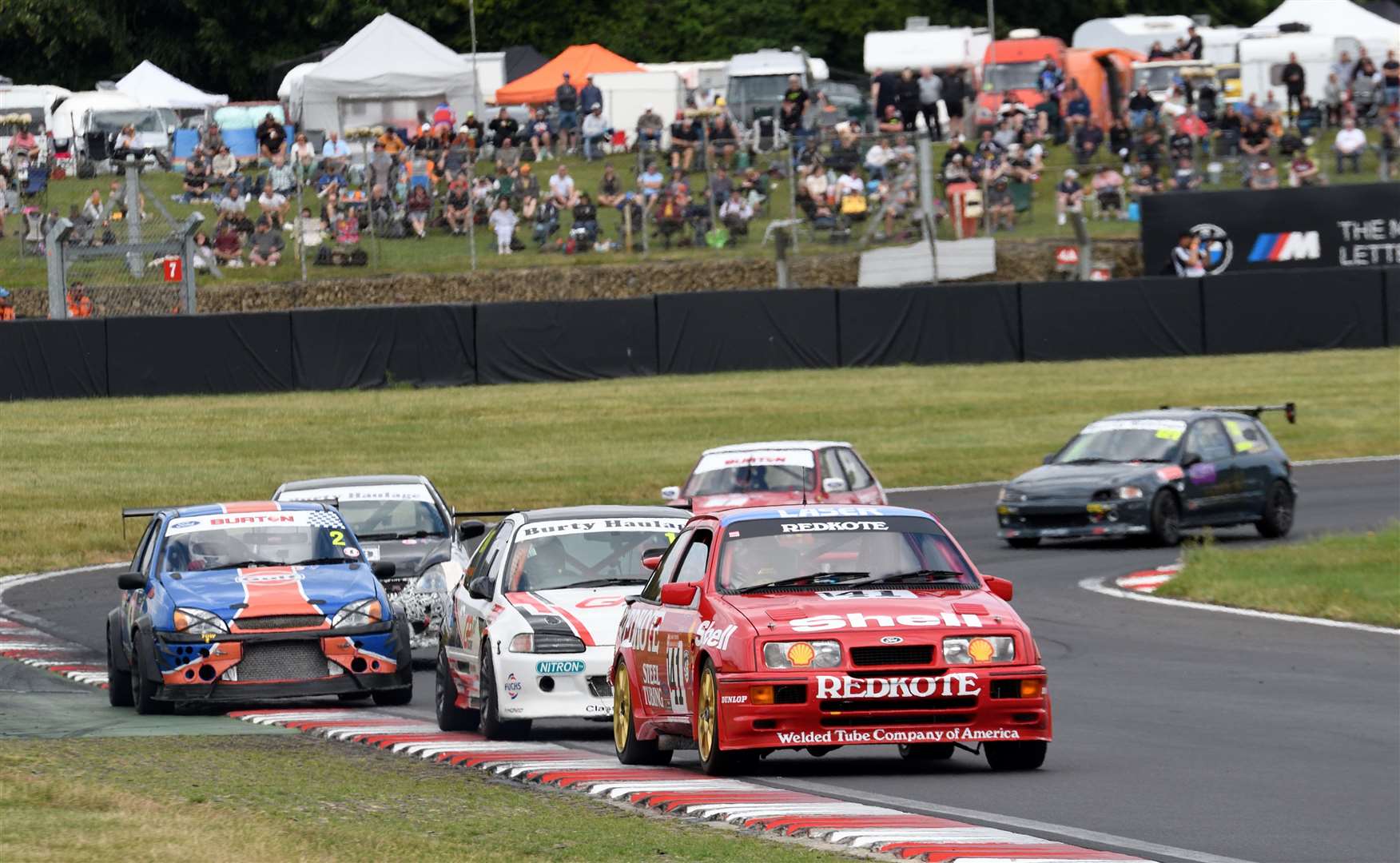 Former Motorbase Performance team owner David Bartrum debuted his Ford Sierra RS500 in the Blue Oval Saloons. Picture: Simon Hildrew