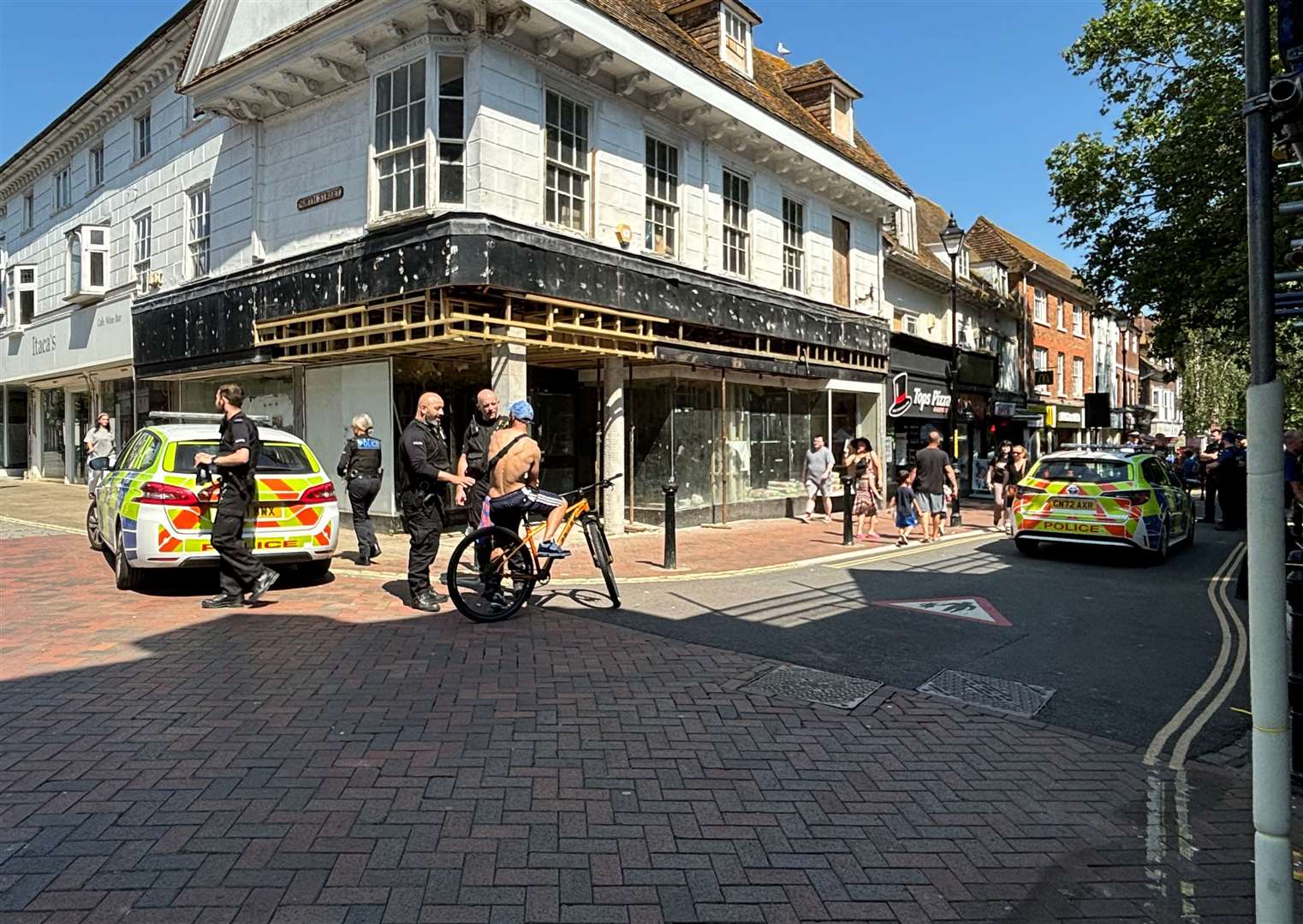 An incident in Ashford town centre sparked a huge police response