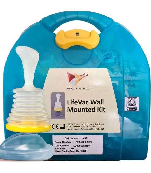 The LifeVac device costs between £60 and £85. Picture: The Oliver Steeper Foundation