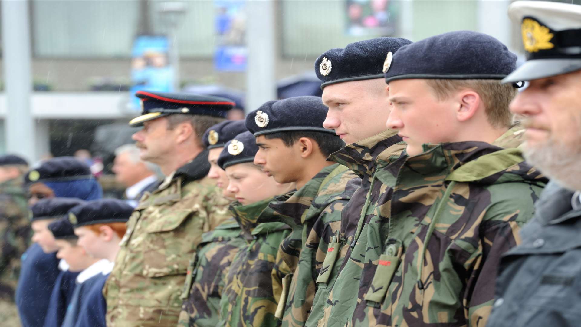 Flags flew on Community Square on in support of Armed Forces Day, last year