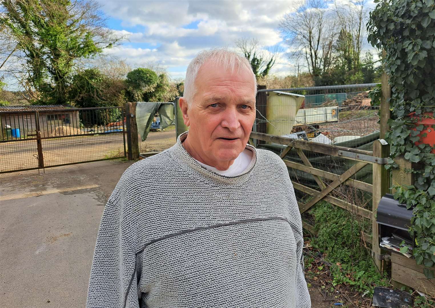 Protester Robert Botwright at the site of the former plant centre in Dover Road, Ringwould near Deal