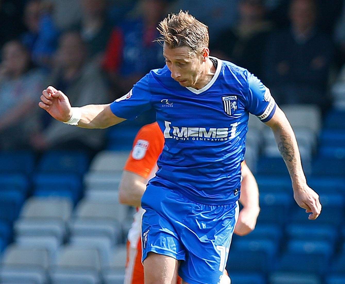 New Ebbsfleet United signing Lee Martin in action for Gillingham during their 2017/18 season. Picture: Andy Jones