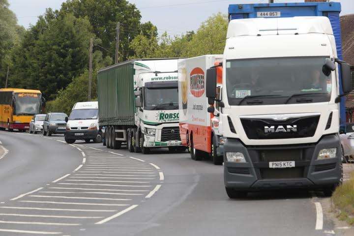 Traffic is queuing after the crash. File picture: Martin Apps.