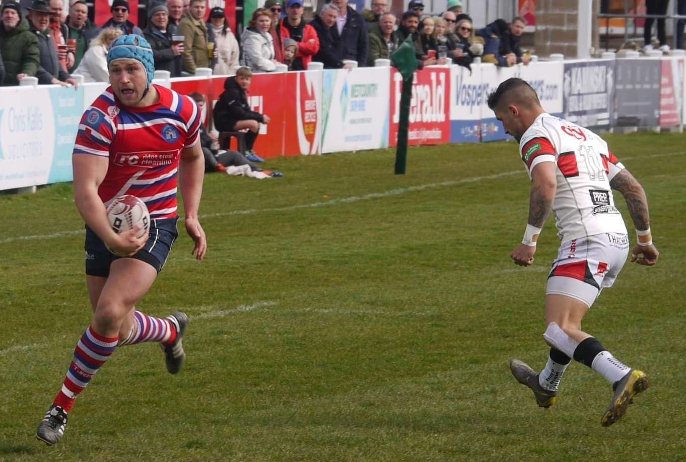 Harvey Young in attack mode for Tonbridge Juddians. Picture: Adam Hookway