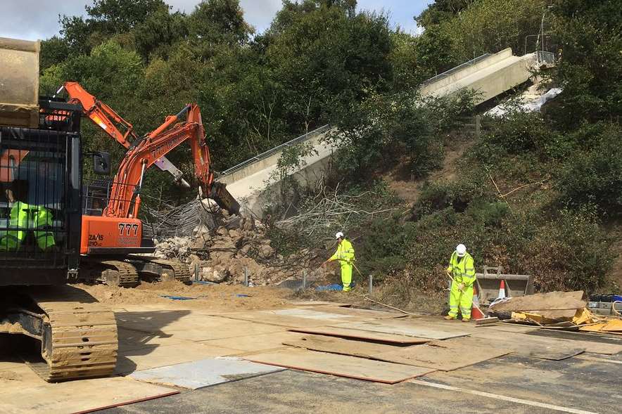 The bridge is down. Picture by contractors C&D London