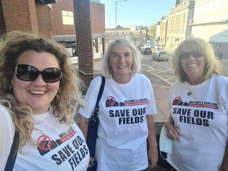 Campaigners from the Westgate and Garlinge Action Group Against Housing Development outside the meeting