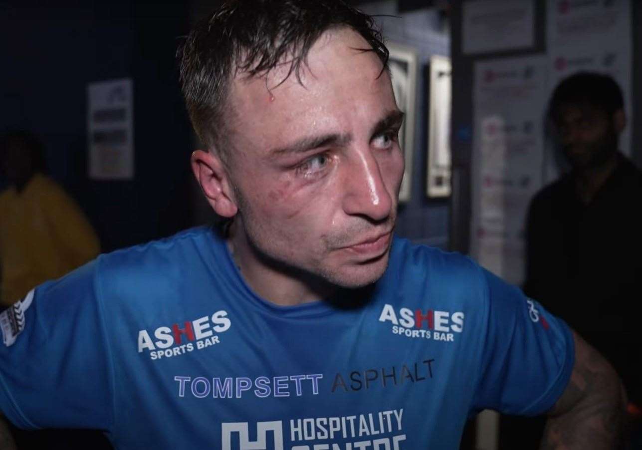 Sean Noakes speaking after his English welterweight title win Picture: Queensberry YouTube