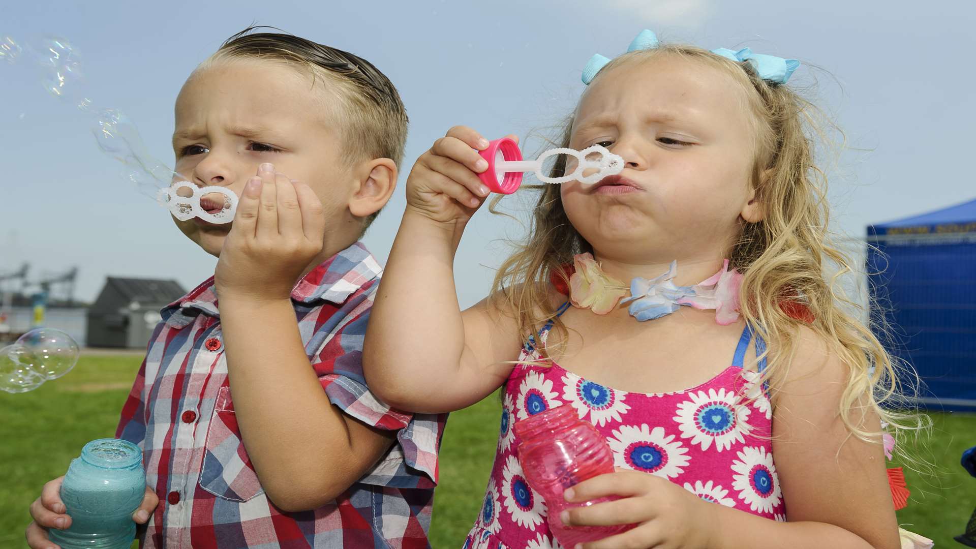 Twins Beau Skipsey and Kiki-Belle Skipsey, four, enjoying the festival.