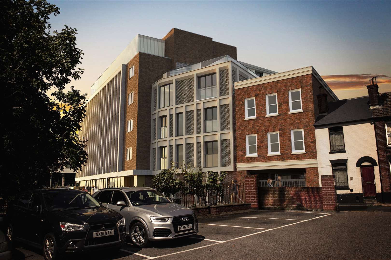 A view of the new apartments facing Ivy Lane