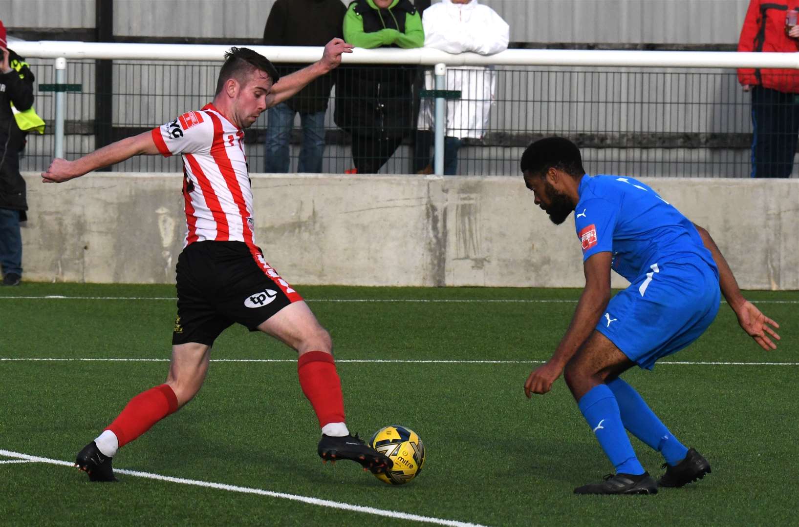 Sheppey striker Alex Willis in action against Beckenham in March Picture: Marc Richards