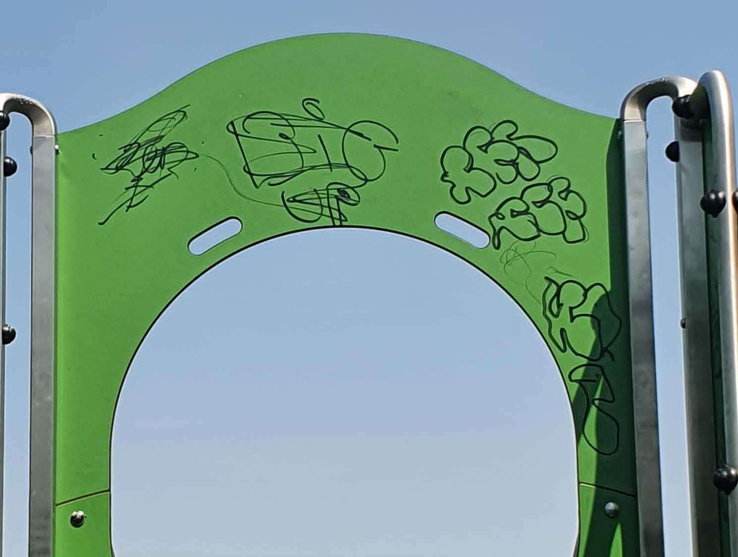 Vandalism at the Teynham play area (58075827)