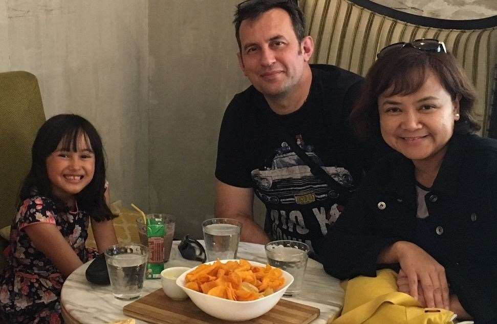 Sophia with father Graham and mother Nadia