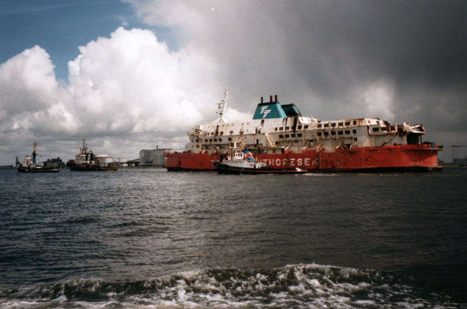 The refloated Herald of Free Enterprise after its recovery. Picture: Archief Ranter/AirSafetyGuy