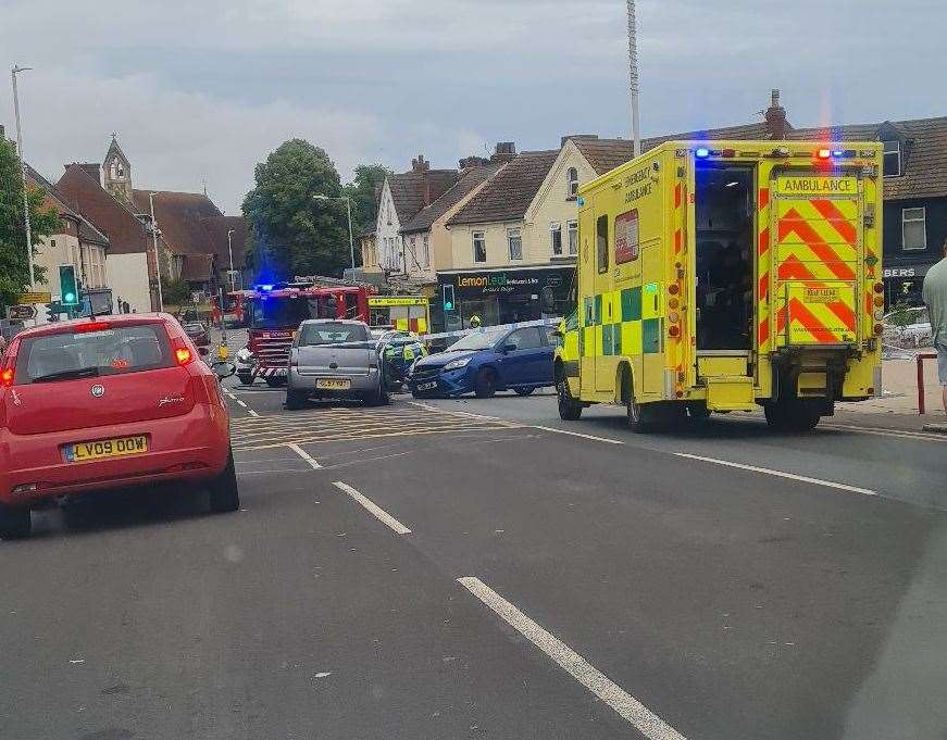 Emergency services at the scene. Picture: Jeff Mitten