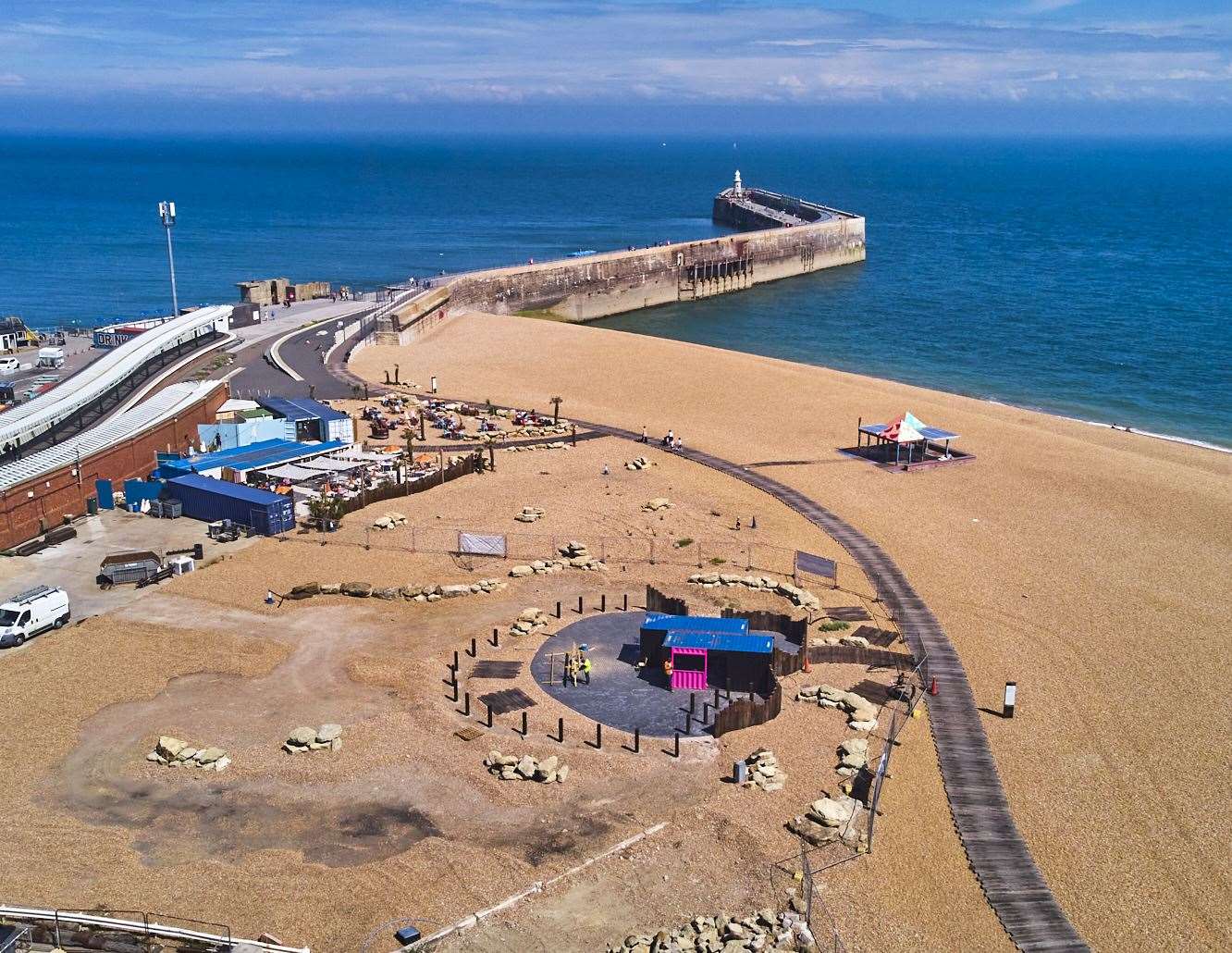 Putters adventure golf course under construction at Folkestone Harbour Arm. Picture: Matt Rowe