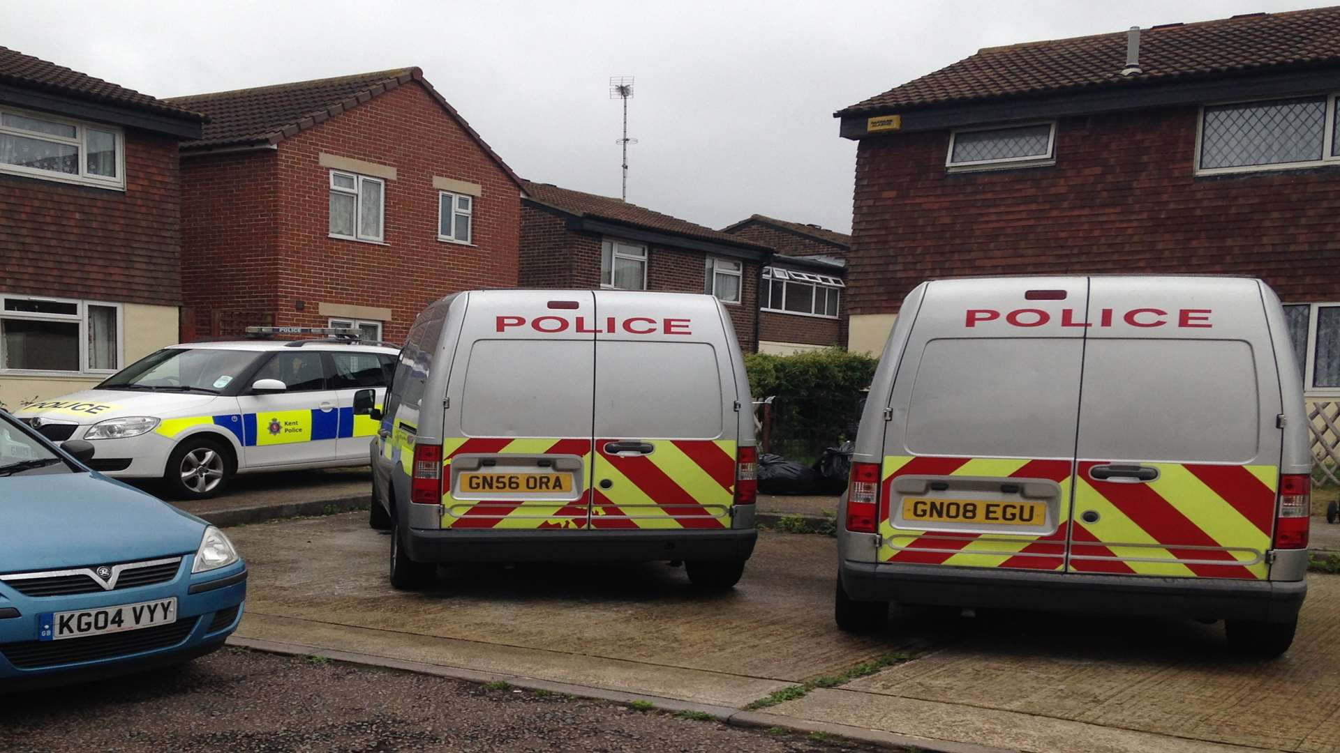 Kincross Close, Chatham, where a Mr Berry's body was found in a flat on Sunday, July 12.