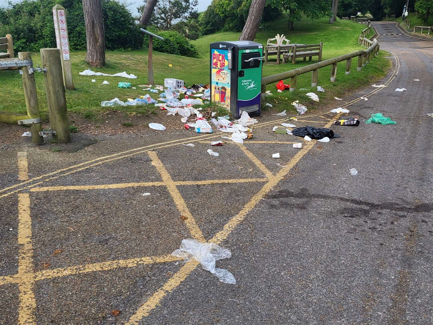 He says more needs to be done to ensure people do not visit the seafront and leave their litter discarded like this. Picture: Liam Godfrey